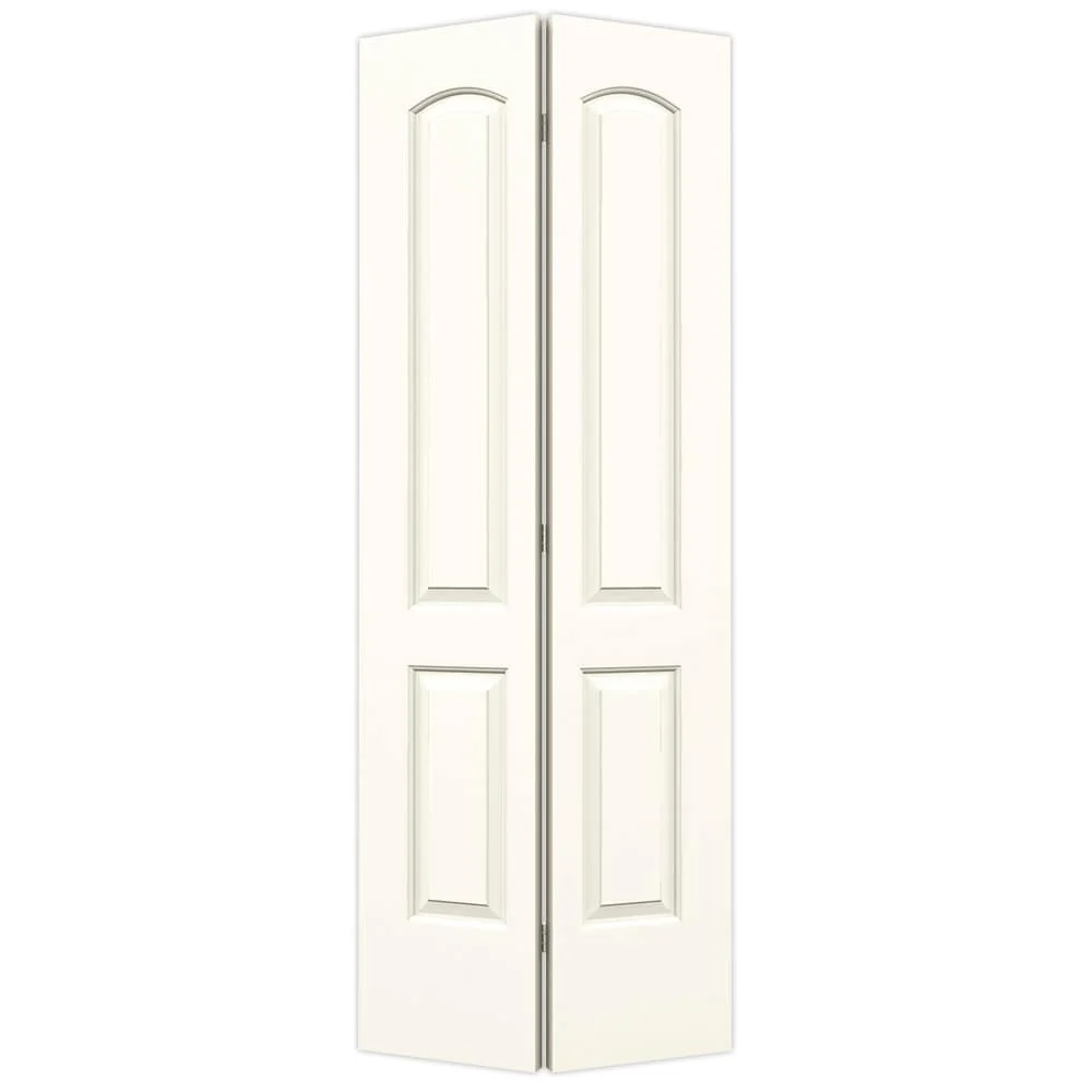 JELD-WEN Continental 24-in x 80-in White 2-Panel Round Top Prefinished Molded Composite Bifold Door (Hardware Included)