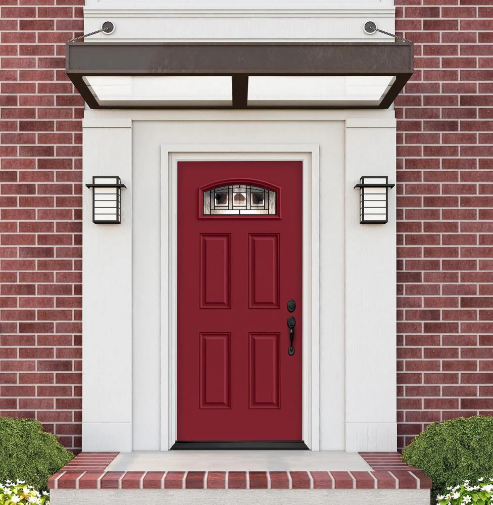 JELD-WEN Craftsman 36-in x 80-in Steel 1/4 Lite Right-Hand Inswing Primed Prehung Single Front Door - Image 3