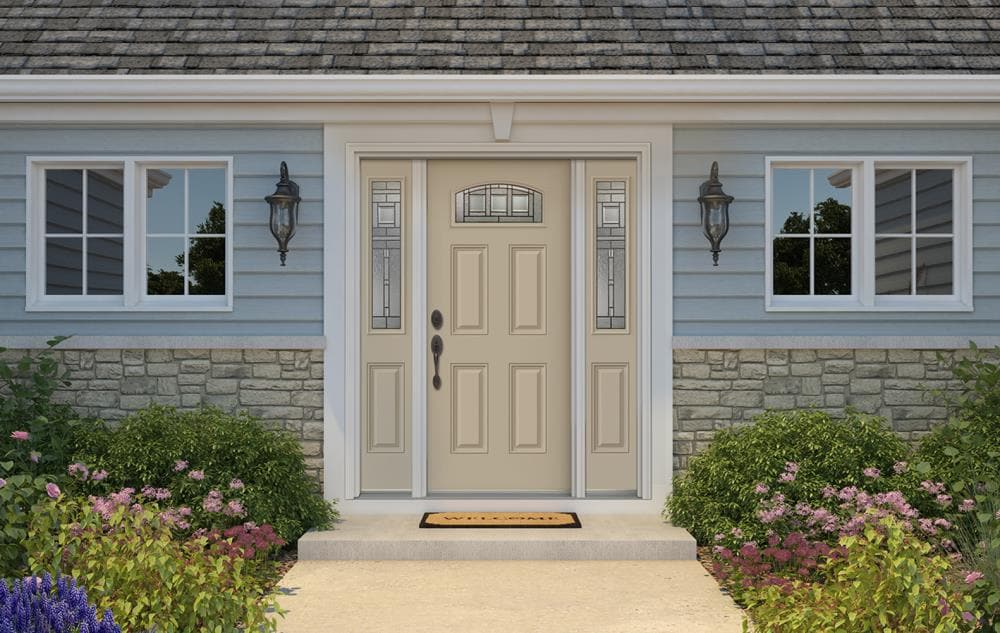JELD-WEN Craftsman 36-in x 80-in Steel 1/4 Lite Right-Hand Inswing Primed Prehung Single Front Door - Image 5