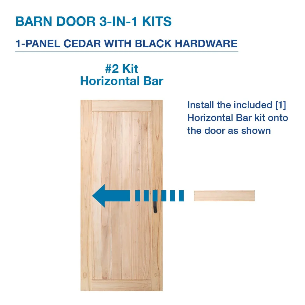 JELD-WEN DesignGlide 36-in x 80-in Unfinished K-Frame White Cedar Wood Single Barn Door with Matte Black Hardware - Image 4