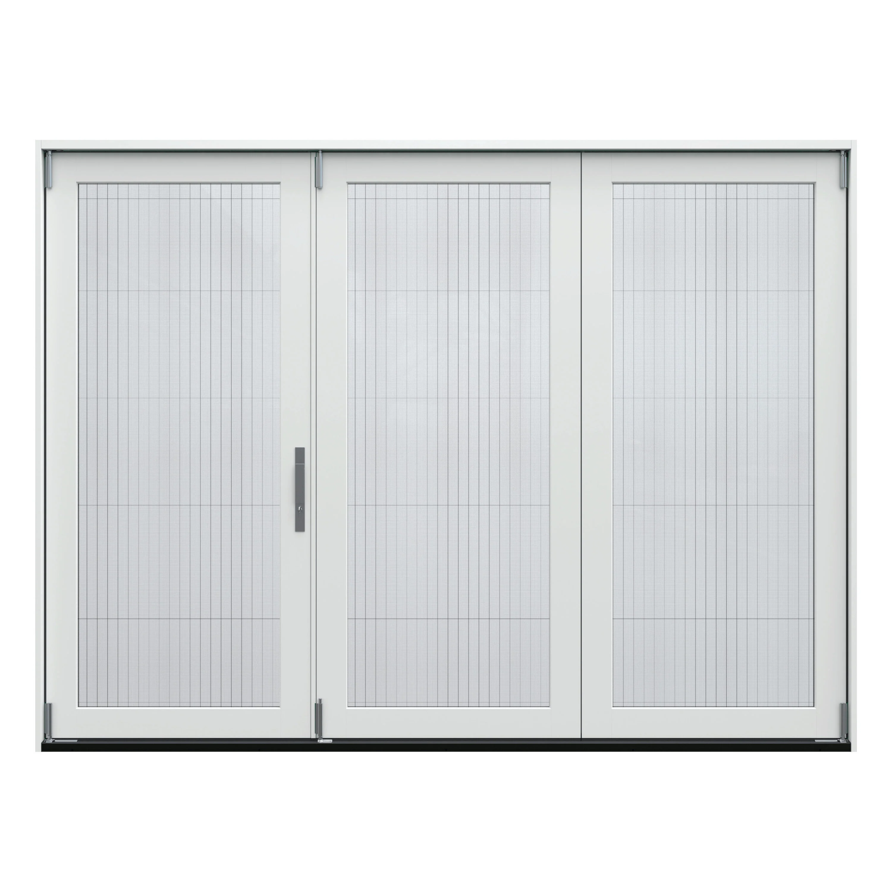 JELD-WEN F-4500 108-in x 80-in x 5-5/8-in Jamb Primed Fiberglass Right-Hand 3-Panel Folding Patio Door with Low-E Tempered Glass (Screen Included)