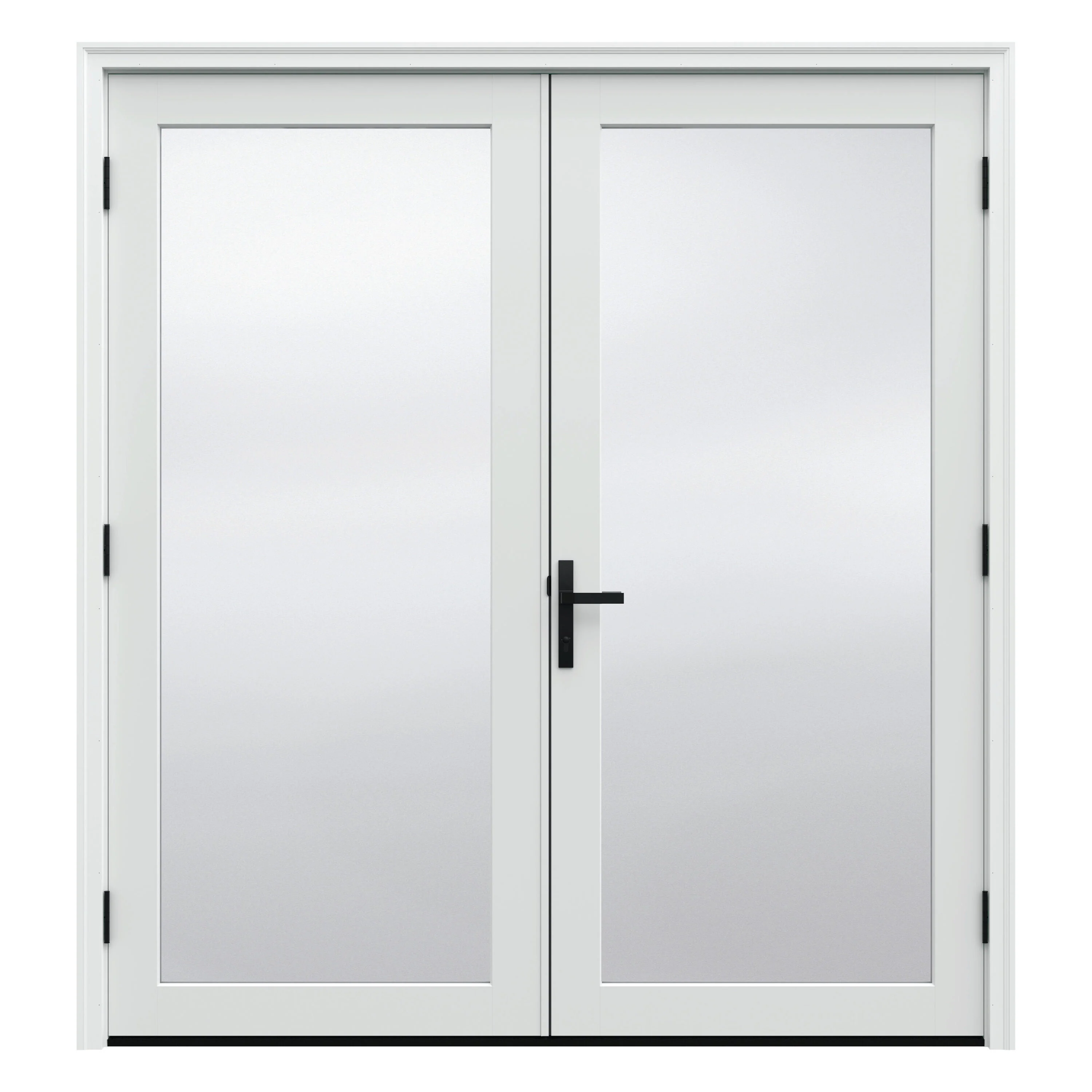 JELD-WEN F-4500 72-in x 80-in 4-9/16-in Low-E Primed Fiberglass French Left-Hand Outswing Double Patio Door