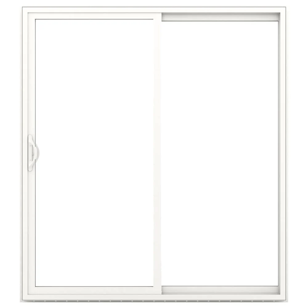 JELD-WEN FiniShield V-2500 72-in x 80-in, 4-9/16-in Jamb Bronze Vinyl Right-Hand Sliding Double Patio Door with Low-E Argon Glass and Screen - Image 2
