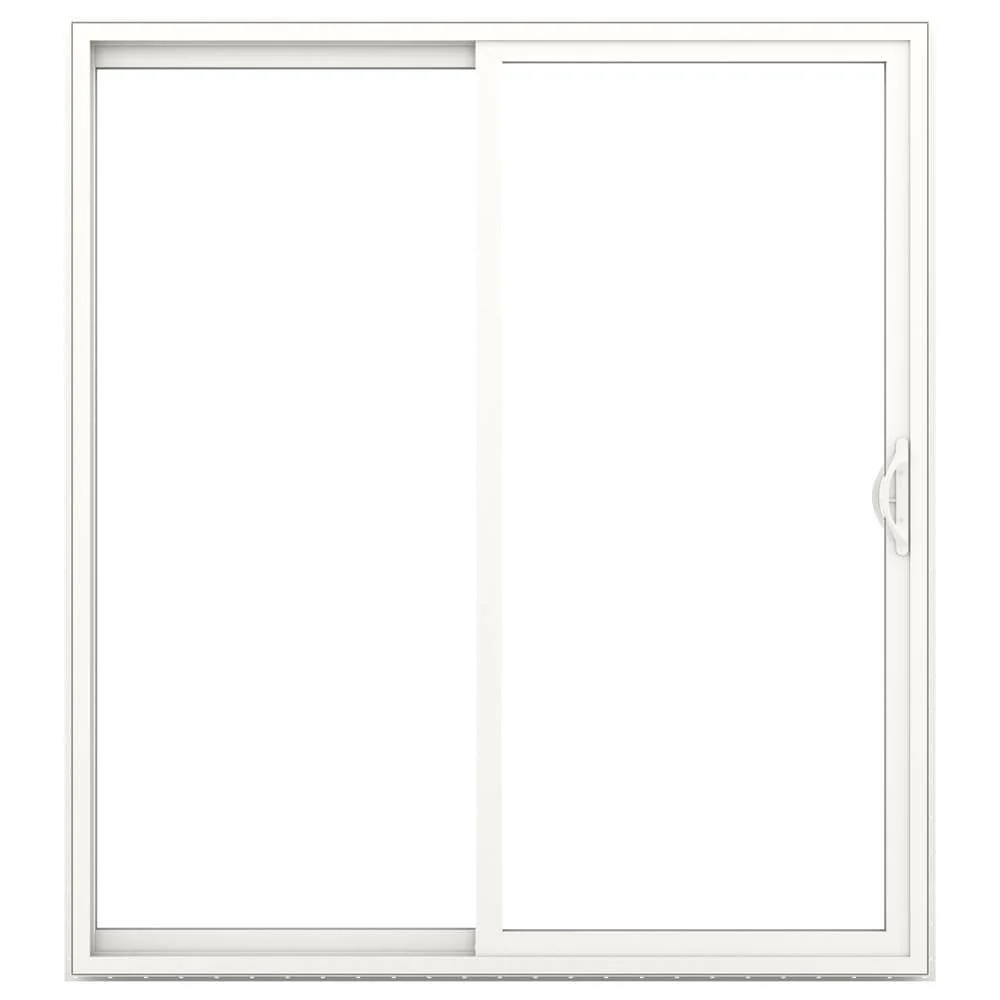 JELD-WEN FiniShield V-2500 72-in x 80-in 4-9/16-in Low-E Argon Bronze Vinyl Left-Hand Sliding Double Patio Door with Screen - Image 4