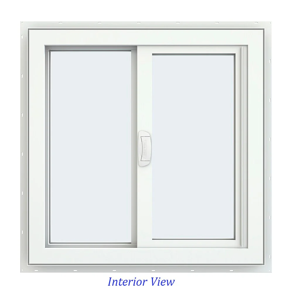 JELD-WEN FiniShield V-4500 23-1/2-in x 23-1/2-in x 3-in Jamb Left-Operable Vinyl Sliding Window, Black Exterior/White Interior, Full Screen Included - Image 5