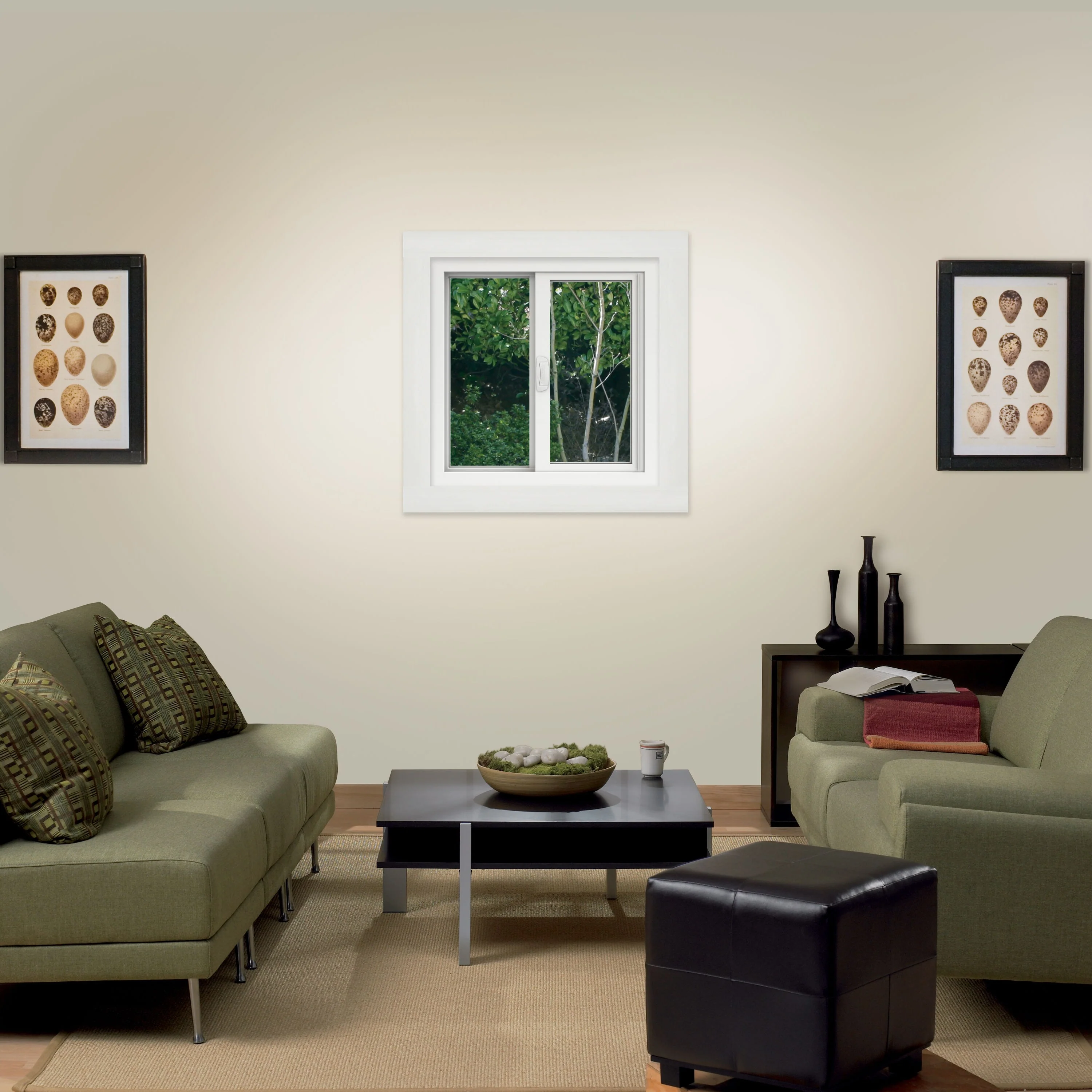 JELD-WEN FiniShield V-4500 23-1/2-in x 23-1/2-in x 3-in Jamb Left-Operable Vinyl Sliding Window, Black Exterior/White Interior, Full Screen Included - Image 6