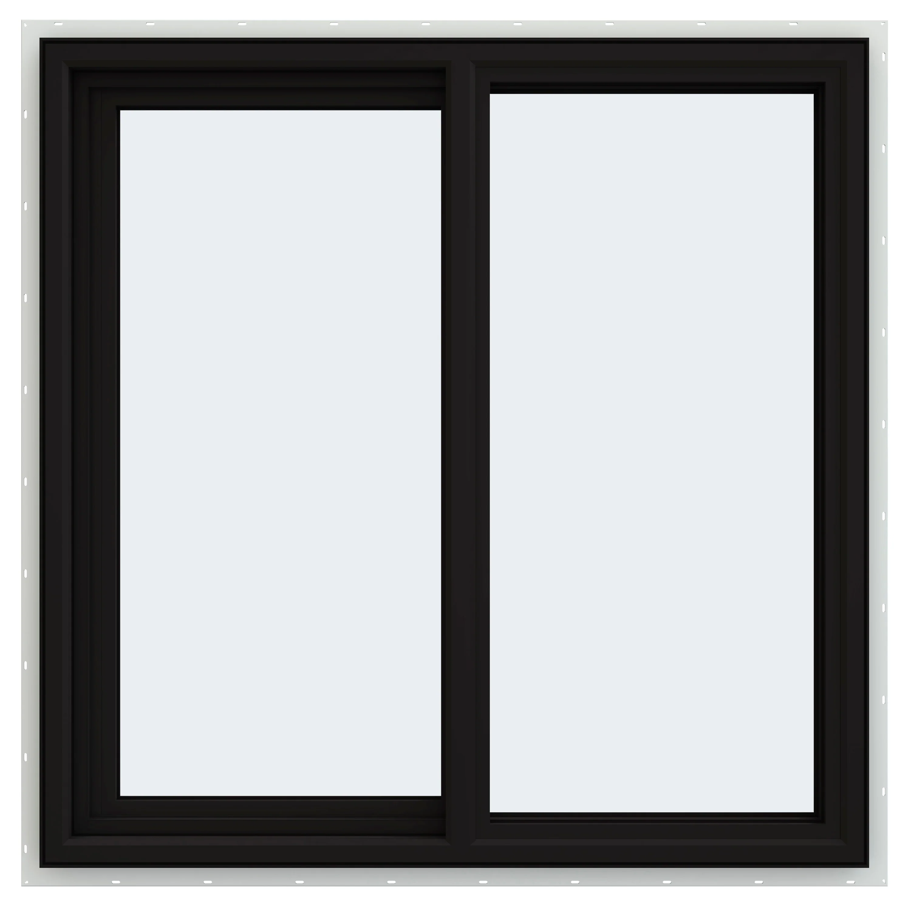 JELD-WEN FiniShield V-4500 35-1/2-in x 35-1/2-in x 3-in Jamb Left-Operable Vinyl Black Sliding Window, Full Screen Included
