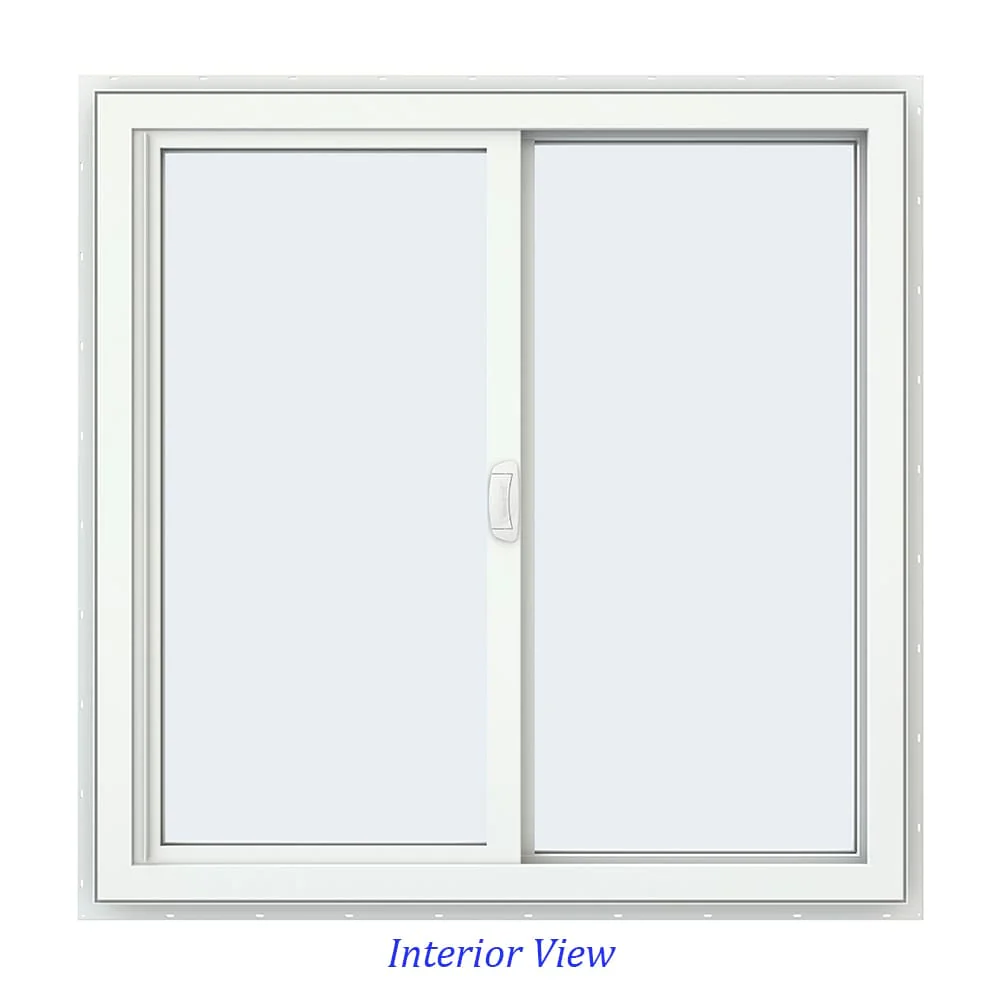 JELD-WEN FiniShield V-4500 35-1/2-in x 35-1/2-in x 3-in Jamb Right-Operable Vinyl Sliding Window, Black Exterior/White Interior, Full Screen Included - Image 5