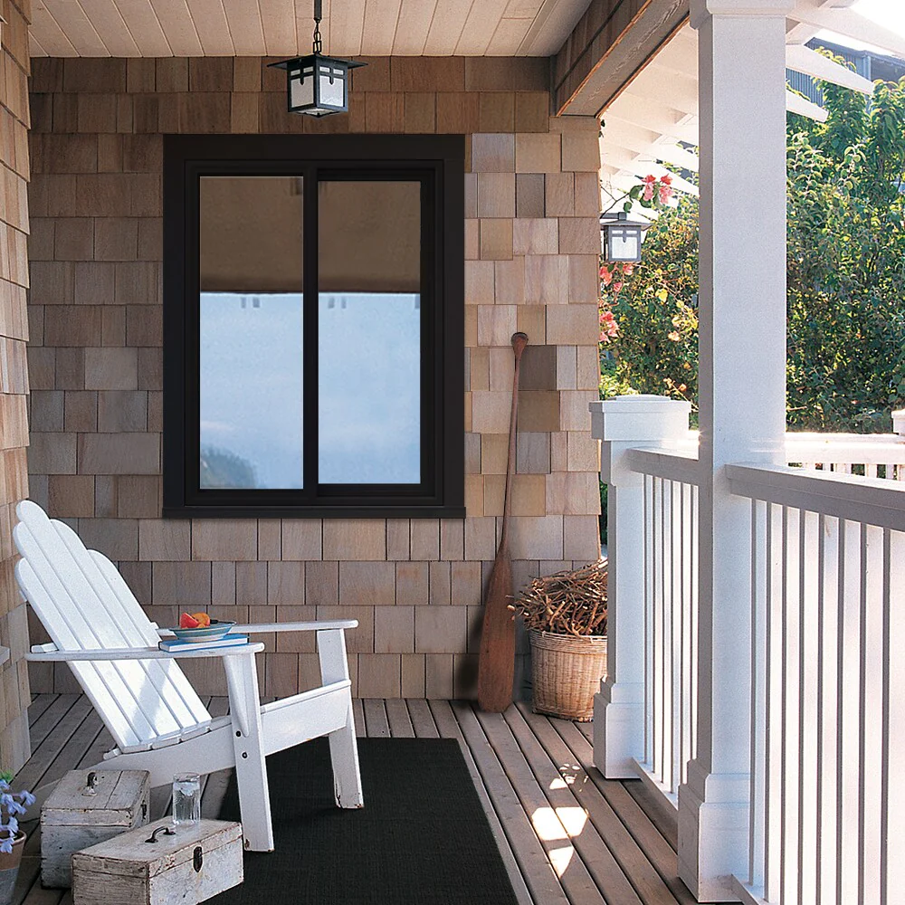 JELD-WEN FiniShield V-4500 35-1/2-in x 47-1/2-in x 3-in Jamb Right-Operable Vinyl Sliding Window, Black Exterior/White Interior, Full Screen Included - Image 3