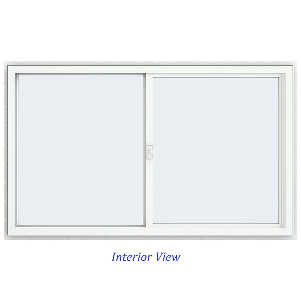JELD-WEN FiniShield V-4500 59-1/2-in x 35-1/2-in x 3-in Jamb Left-Operable Vinyl Sliding Window, Black Exterior/White Interior, Full Screen Included - Image 3