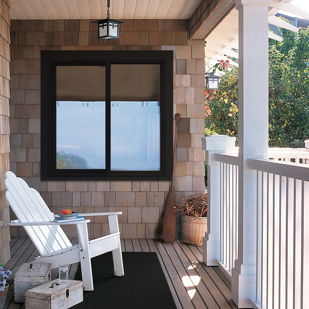 JELD-WEN FiniShield V-4500 59-1/2-in x 47-1/2-in x 3-in Jamb Left-Operable Vinyl Black Sliding Window, Full Screen Included - Image 5