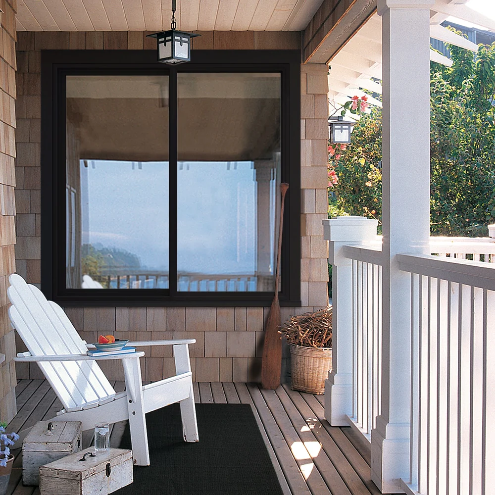 JELD-WEN FiniShield V-4500 59-1/2-in x 59-1/2-in x 3-in Jamb Left-Operable Vinyl Black Sliding Window, Full Screen Included - Image 5