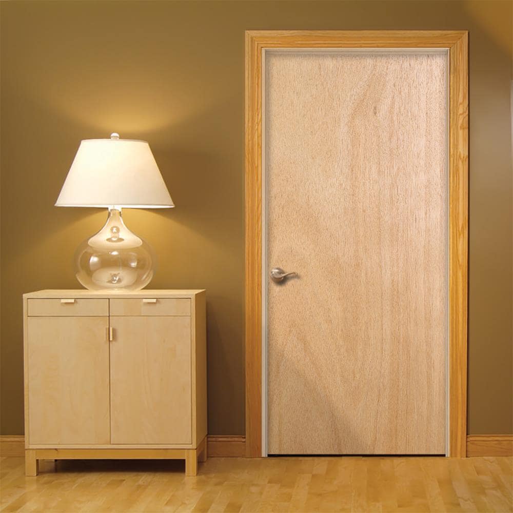 JELD-WEN Flush 32-in x 80-in Unfinished Lauan Veneer Hollow Core Right-Hand Single Prehung Interior Door - Image 2