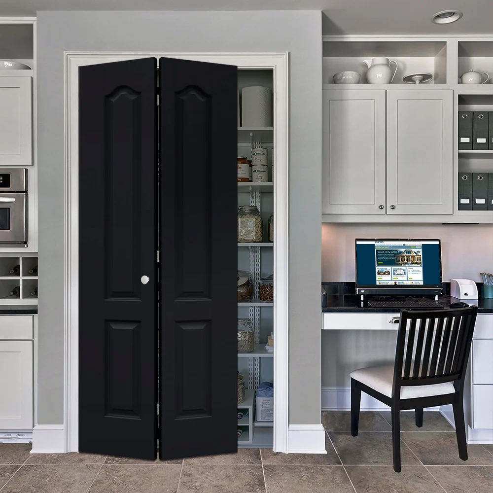 JELD-WEN Princeton 24-in x 80-in Midnight 2-Panel Arch Top Prefinished Molded Composite Bifold Door (Hardware Included) - Image 2