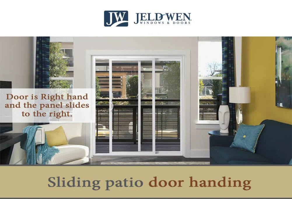 JELD-WEN V-2500 96-in x 80-in x 4-9/16-in Jamb White Vinyl Right-Hand Sliding Double Patio Door with Low-E Glass, Screen Included - Image 6
