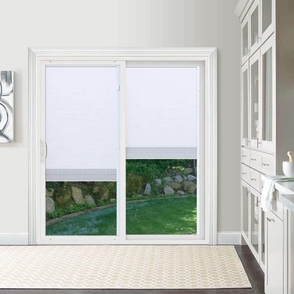 JELD-WEN V-4500 72 in. x 80 in. Contemporary Black FiniShield Vinyl Right-Hand Full Lite Sliding Patio Door with Internal Blinds - Image 3