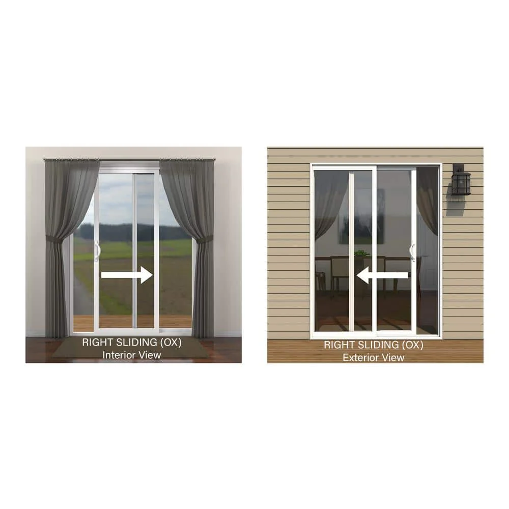 JELD-WEN V-4500 72 in. x 80 in. Contemporary Black FiniShield Vinyl Right-Hand Full Lite Sliding Patio Door with Internal Blinds - Image 4