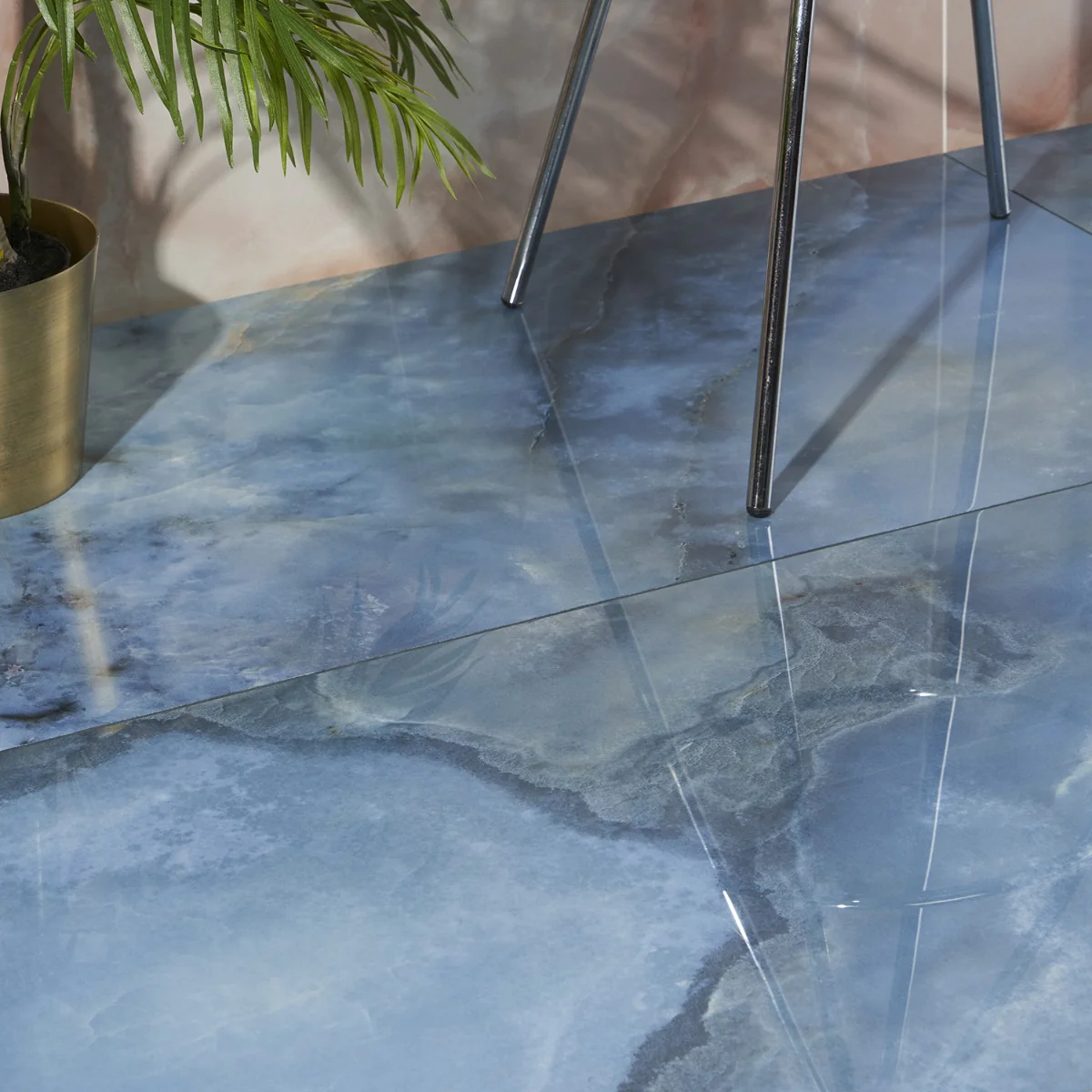 Jewel Onyx Blue 24x48 Polished Porcelain Tile by Lux Tile - Image 2