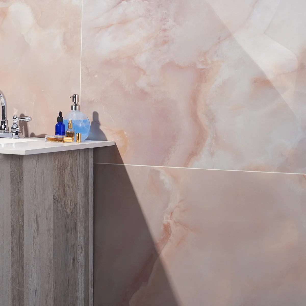 Jewel Onyx Coral Pink 24x48 Polished Porcelain Tile by Lux Tile - Image 4