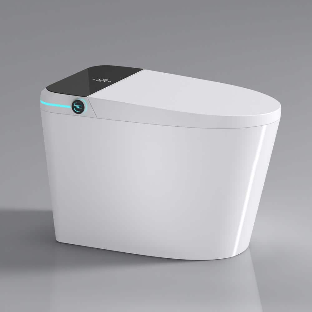 JimsMaison Elongated Bidet Toilet 1.28 GPF with LED Display & Warm Water in White - Image 10