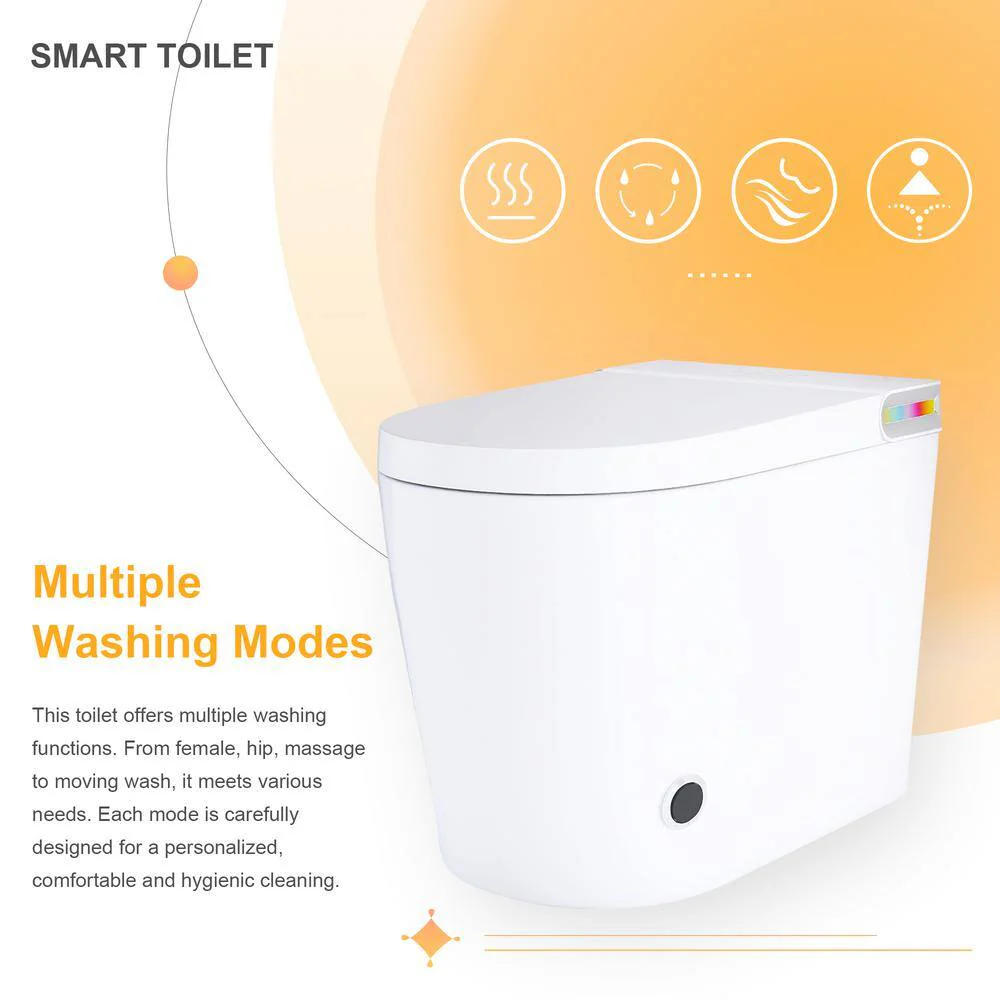 JimsMaison Elongated Smart Bidet Toilet 1.19 GPF with Foot Sensing and Auto Flushing - Image 5