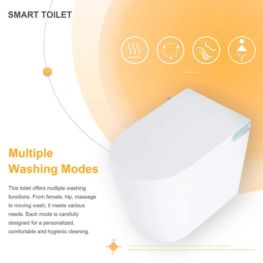 JimsMaison Elongated Smart Bidet Toilet with Instant Seat Heating, Night Light, and Auto Flushing - Image 5