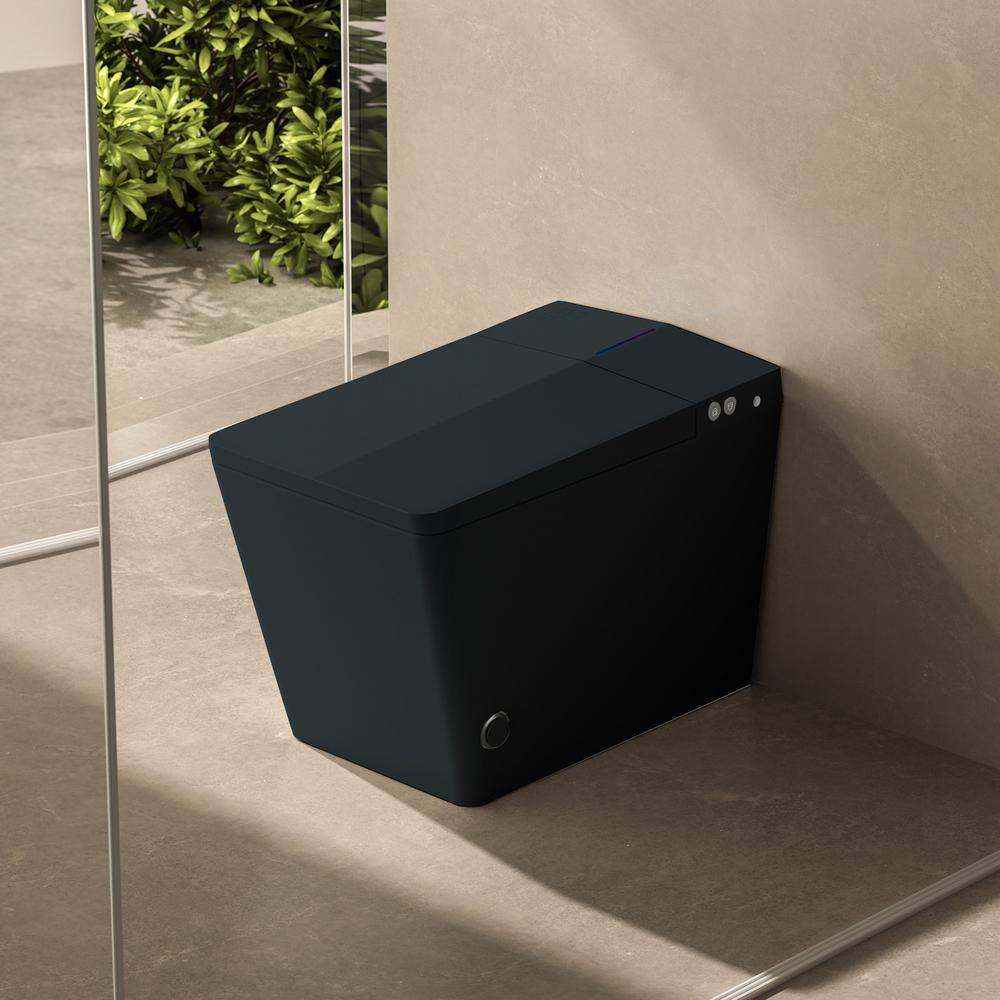 JimsMaison Square Bidet Toilet 1.28 GPF Matte Black with Auto Flush and Heated Seat - Image 9
