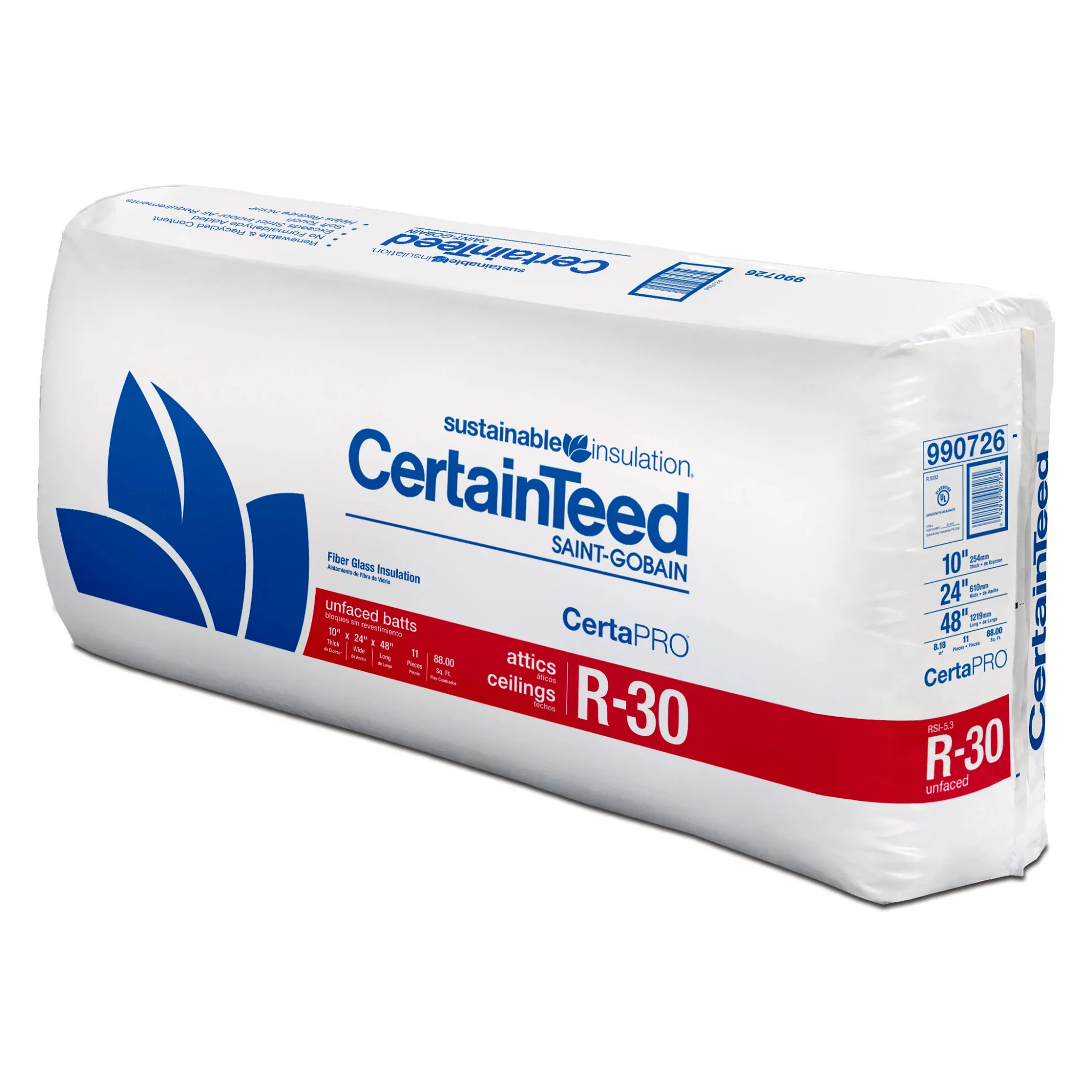 CertainTeed R-19 Kraft Faced Fiberglass Batt Insulation, 24 in x 48 in, 144 sq ft - Image 3
