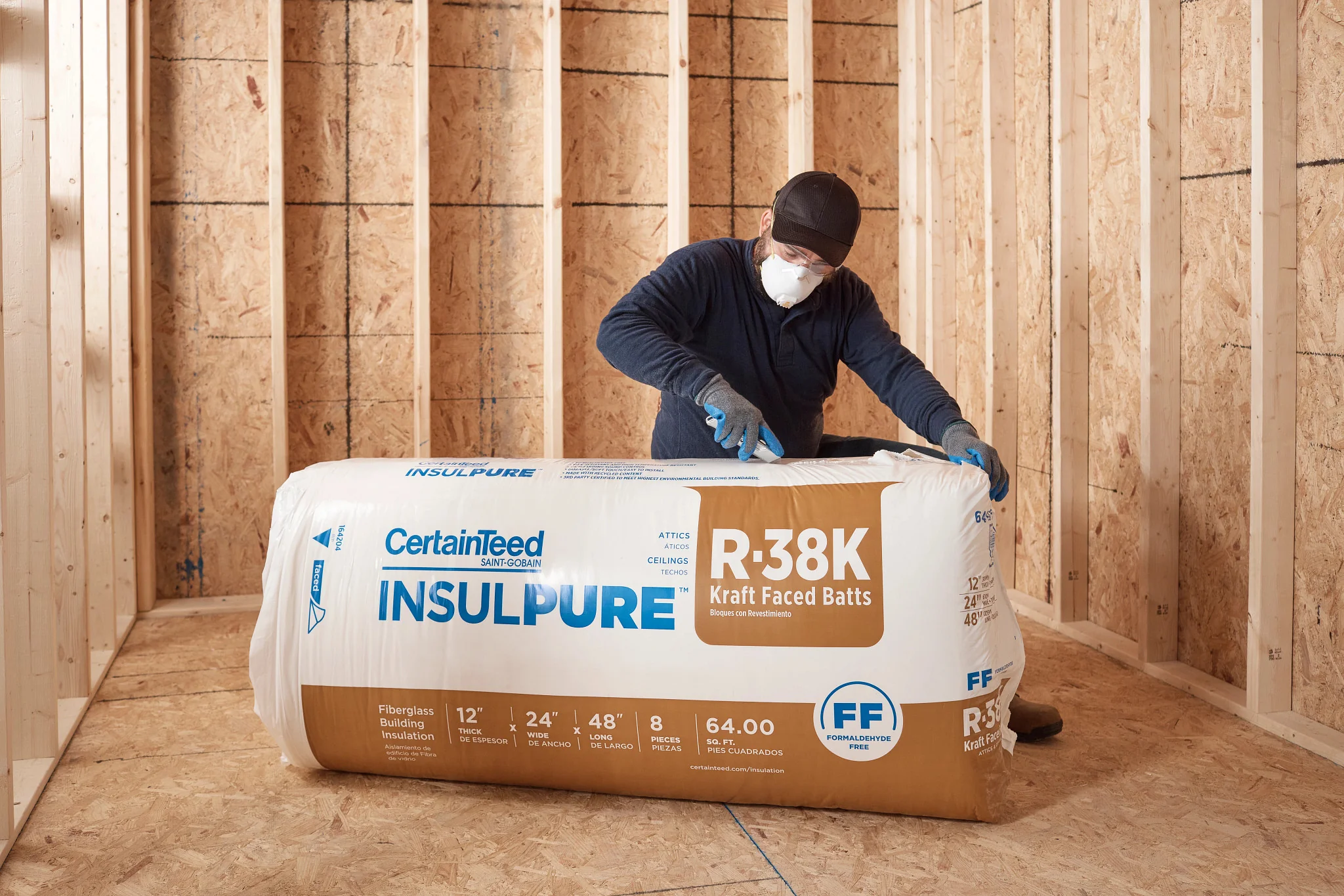 CertainTeed R-19 Kraft Faced Fiberglass Batt Insulation, 24 in x 48 in, 144 sq ft - Image 6