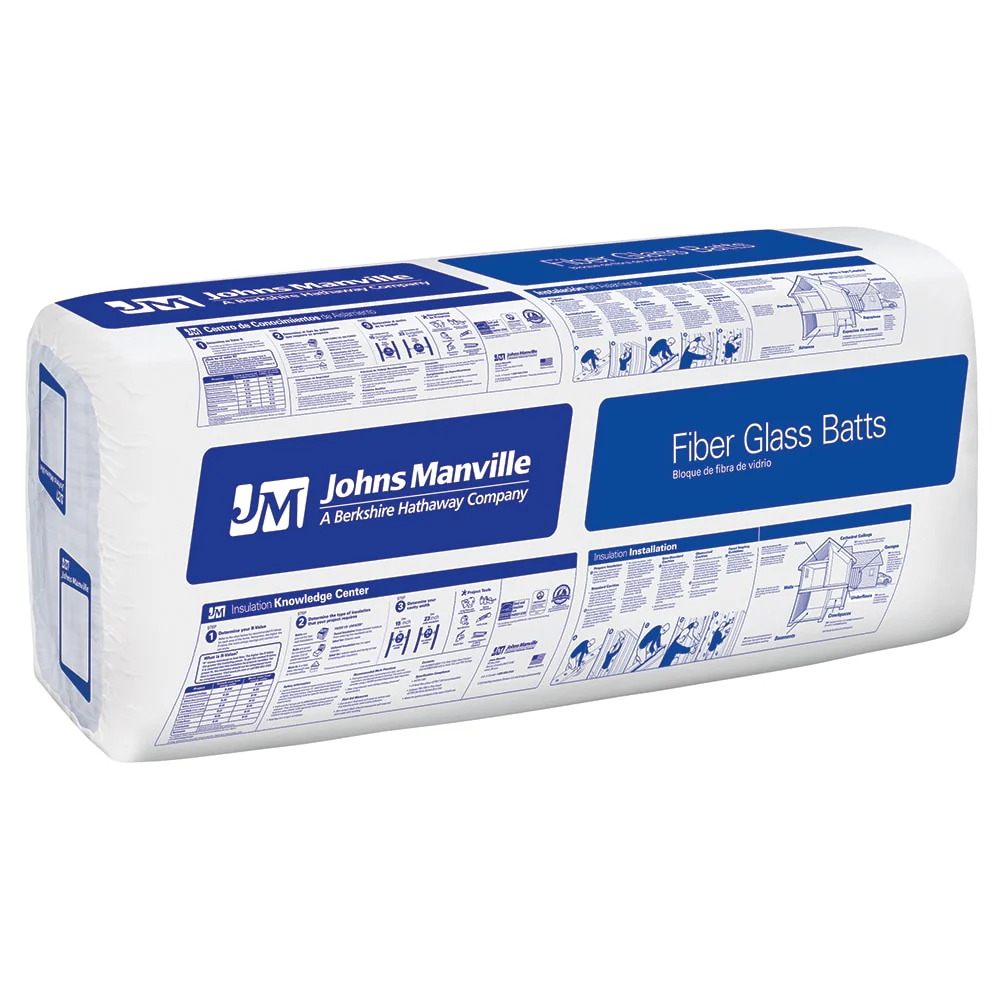 Johns Manville R-25 Unfaced Fiberglass Batt Insulation, 96-sq ft Coverage, 24-in W x 96-in L