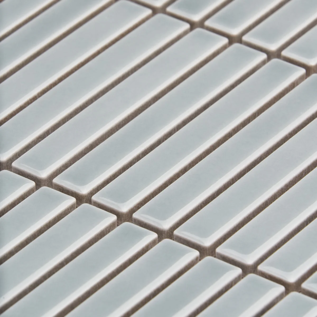 Kai Sky Blue 1x4" Tri-Stacked Glossy Porcelain Mosaic Tile - Image 3