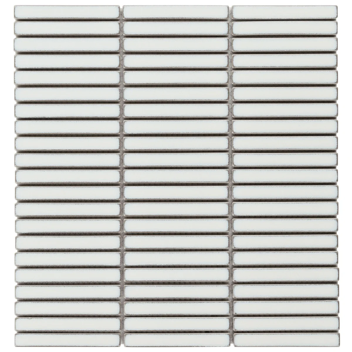 Kai Snow White 1x4" Tri-Stacked Glossy Porcelain Mosaic Tile - Image 9
