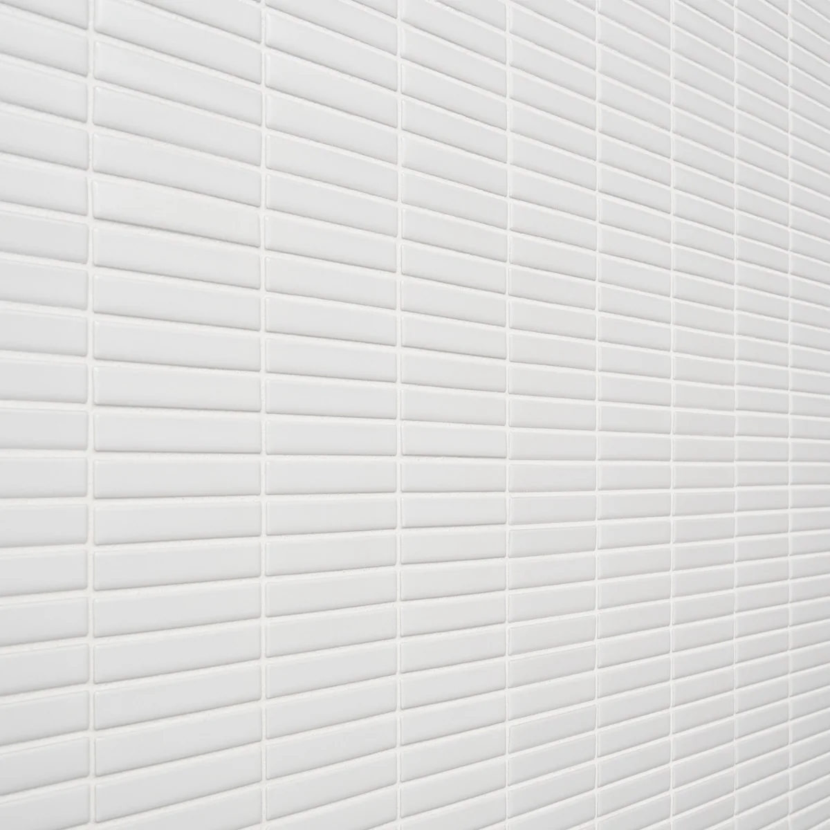 Kai White Matte Porcelain Mosaic Tile - 1x4" Tri-Stacked Design - Image 6