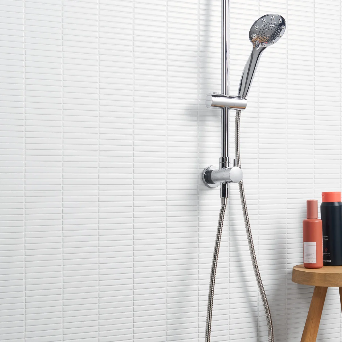 Kai White Matte Porcelain Mosaic Tile - 1x4" Tri-Stacked Design - Image 7
