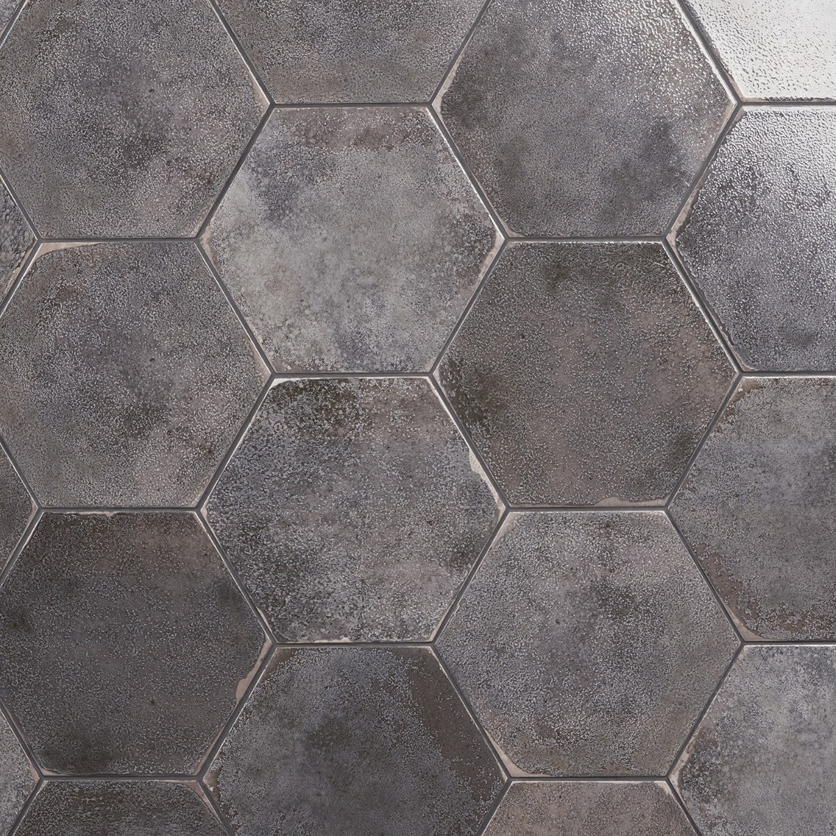 Kalay Antracite Gray 9" Hexagon Polished Porcelain Tile - Image 2