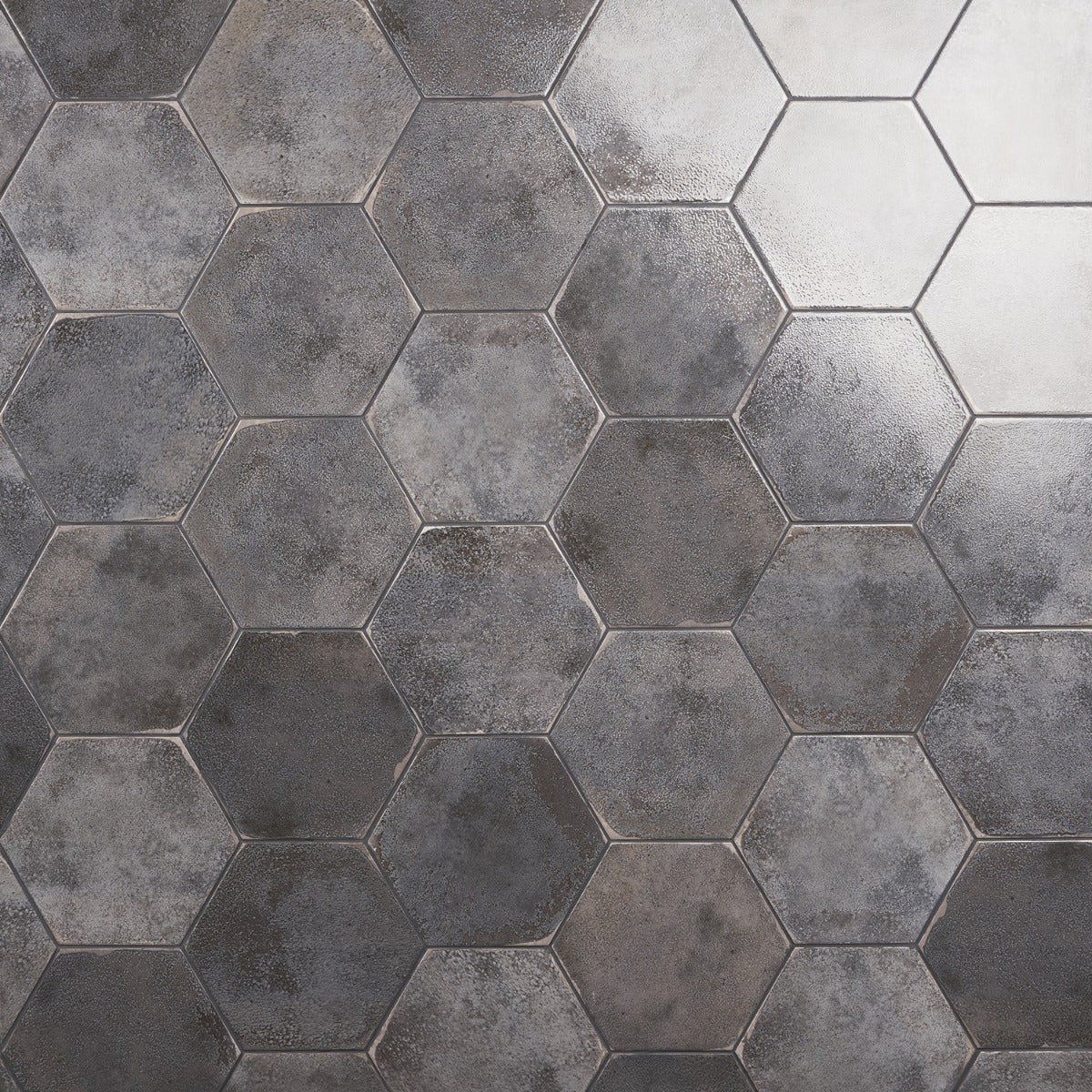 Kalay Antracite Gray 9" Hexagon Polished Porcelain Tile - Image 8