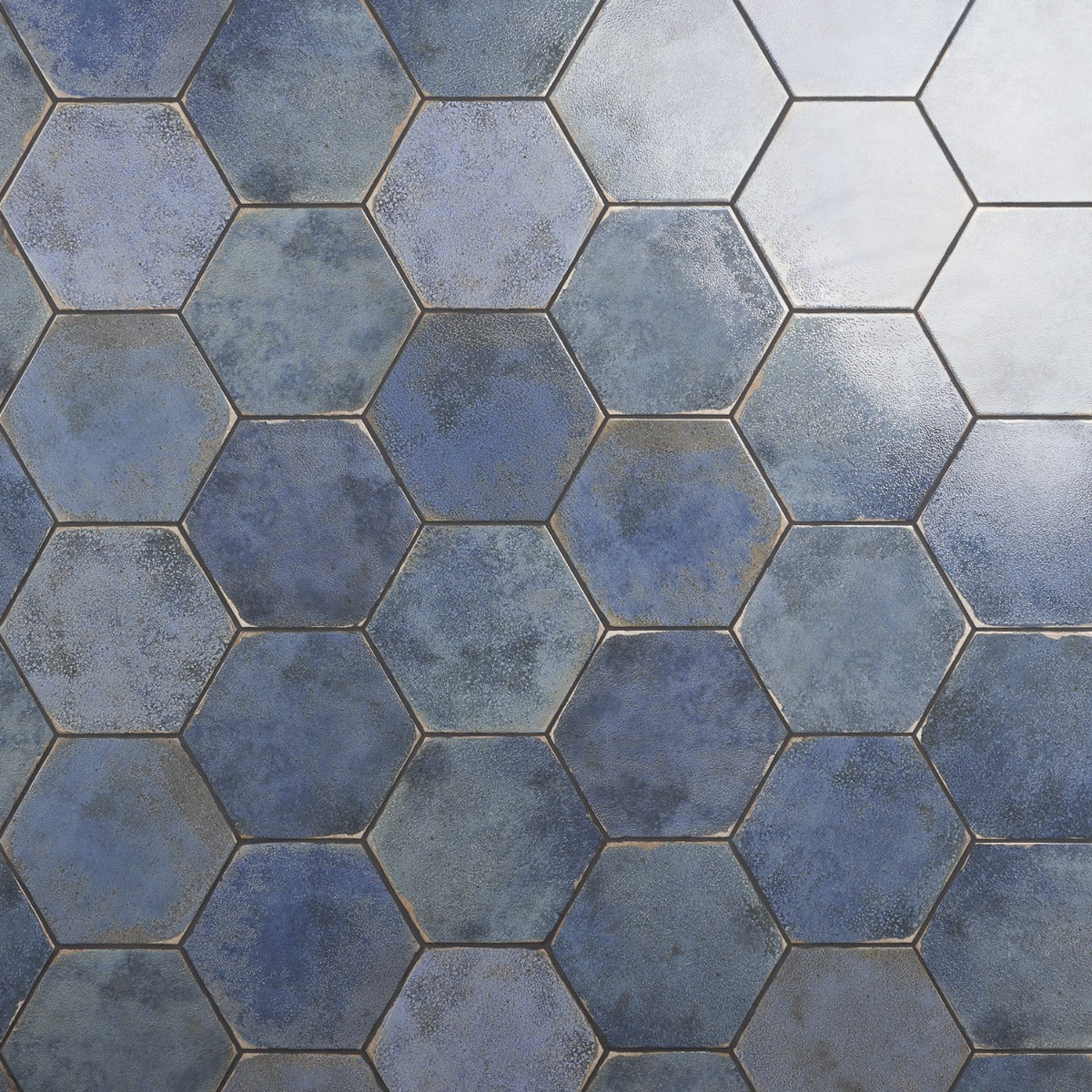 Kalay Blue 9" Hexagon Polished Porcelain Tile - Lux Tile - Image 9