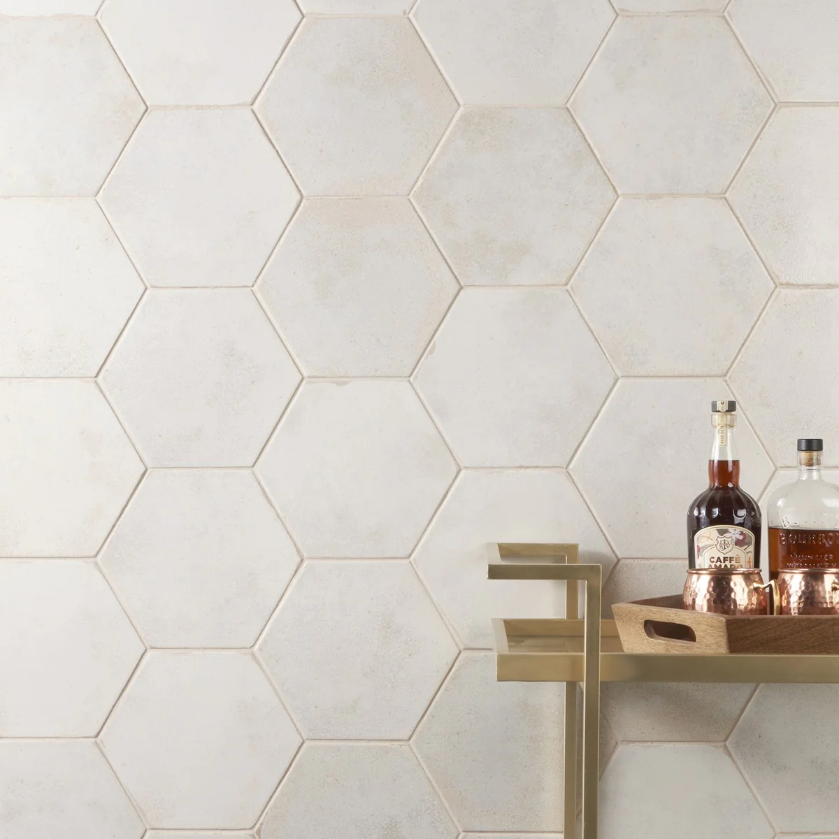 Kalay White 9" Hexagon Polished Porcelain Tile - Lux Tile - Image 5