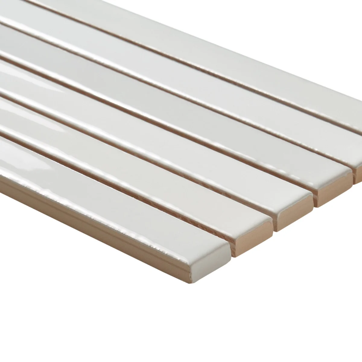 Kanbina Blanco White 5x18 Glossy Ceramic Mosaic Tile - Image 3