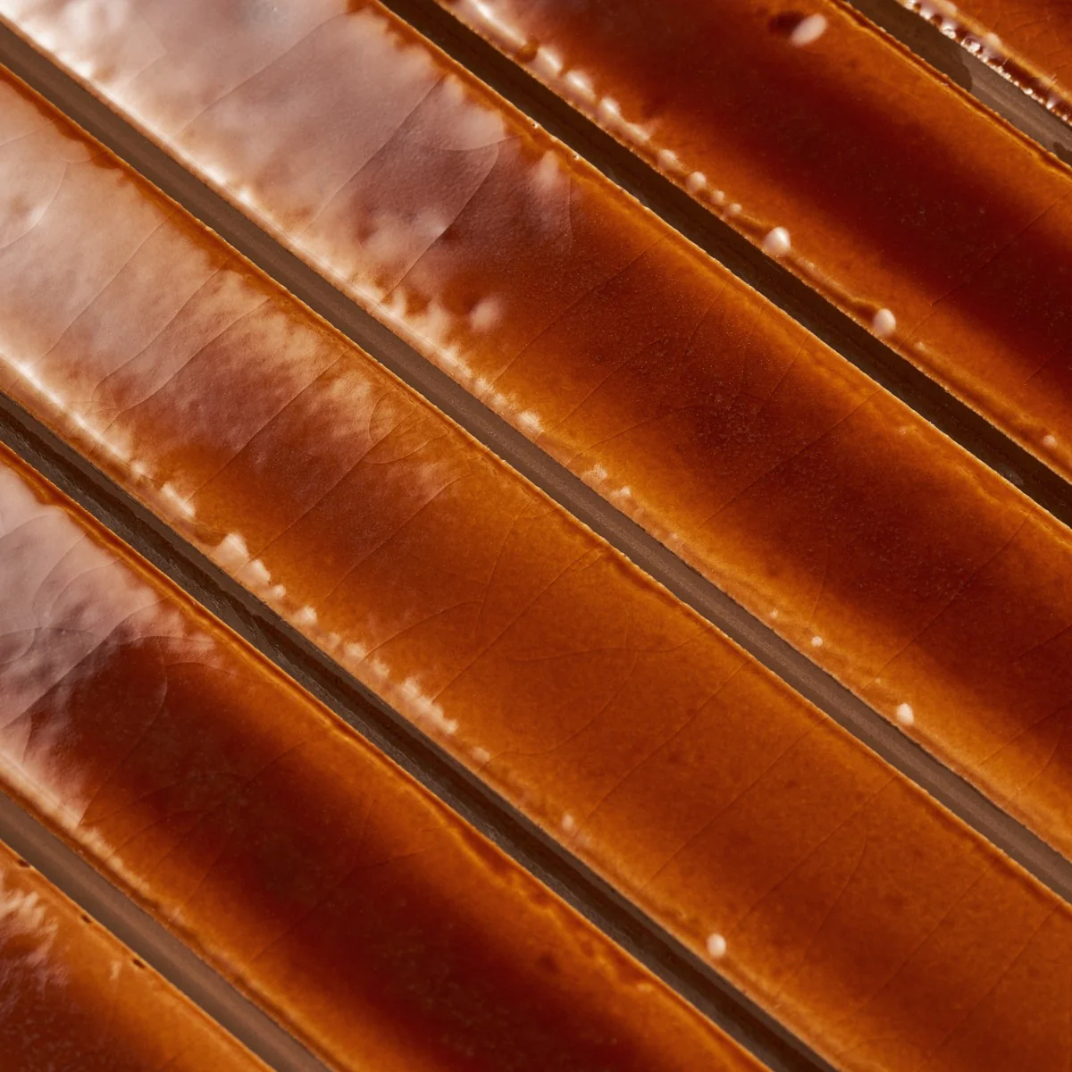 Kanbina Honey Brown 5x18 Crackled Glossy Ceramic Mosaic Tile - Image 8
