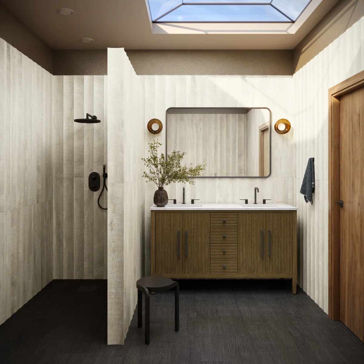 Kenridge Waves White 24x48 Matte Porcelain Tile - Wood Look - Image 2