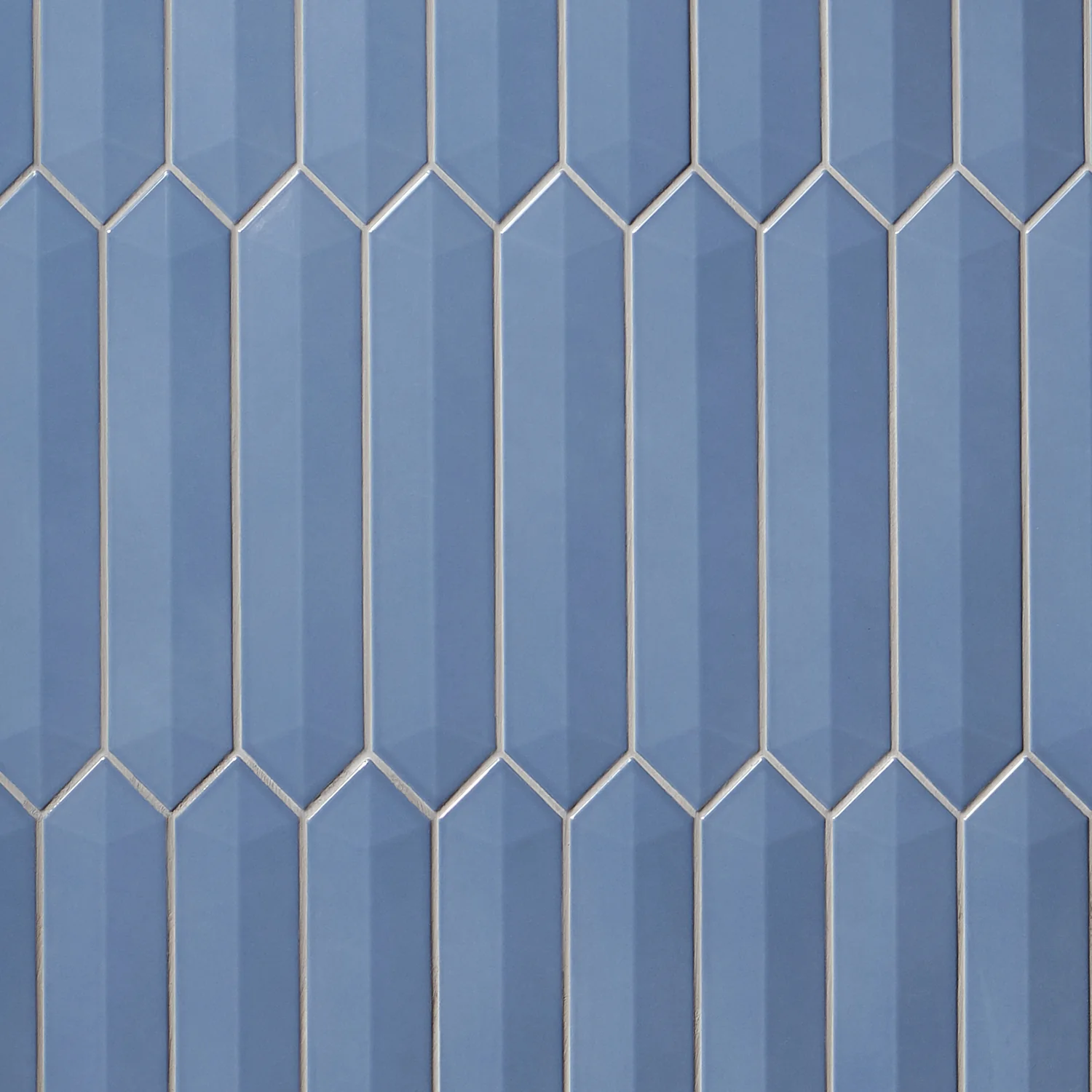 Kent Marine Blue 3D Picket Polished Ceramic Wall Tile - Lux Tile - Image 2