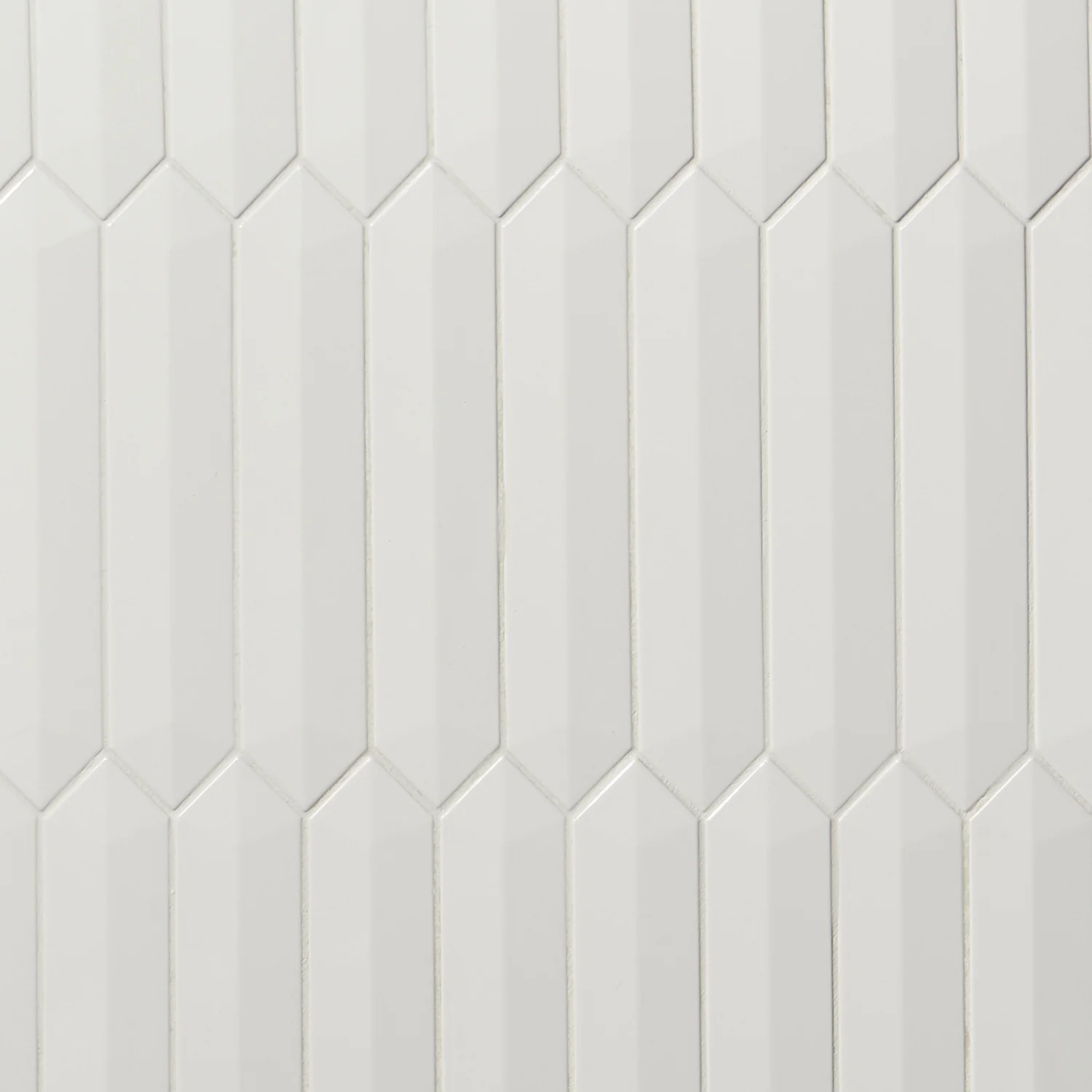 Kent White 3D Picket Polished Ceramic Wall Tile - 2x13 - Image 2