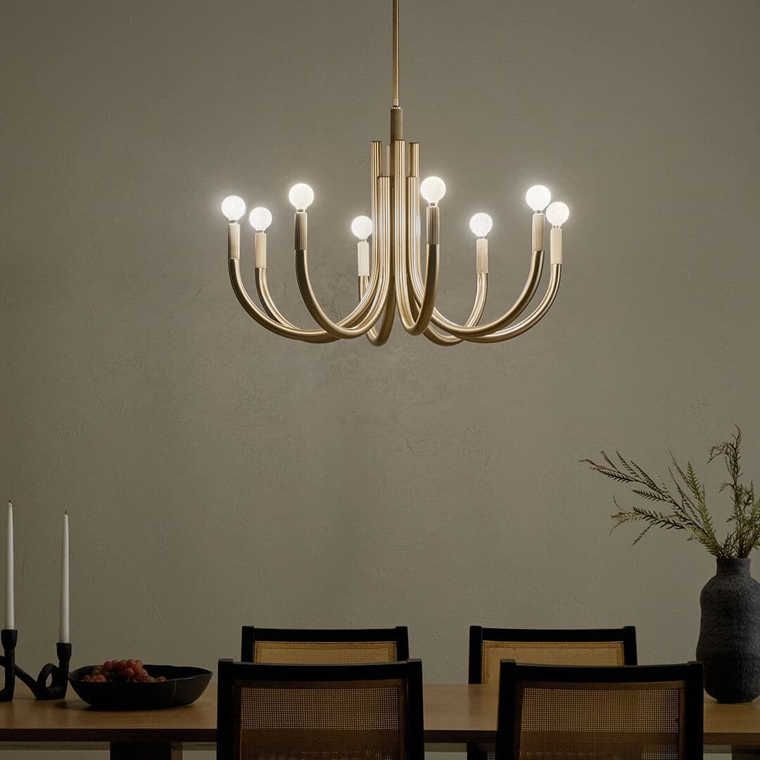 Kichler Odensa 8-Light Champagne Bronze Modern/Contemporary Chandelier, 29.25" Dia - Image 2
