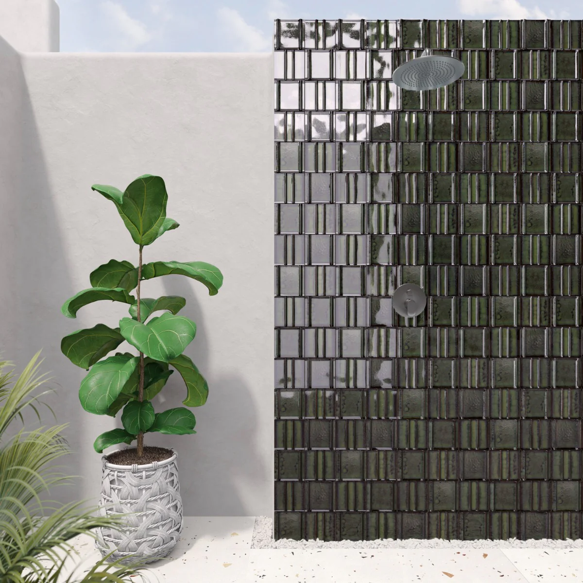 Kinro Garden Green 6x6 3D Metallic Look Matte Porcelain Tile - Image 2