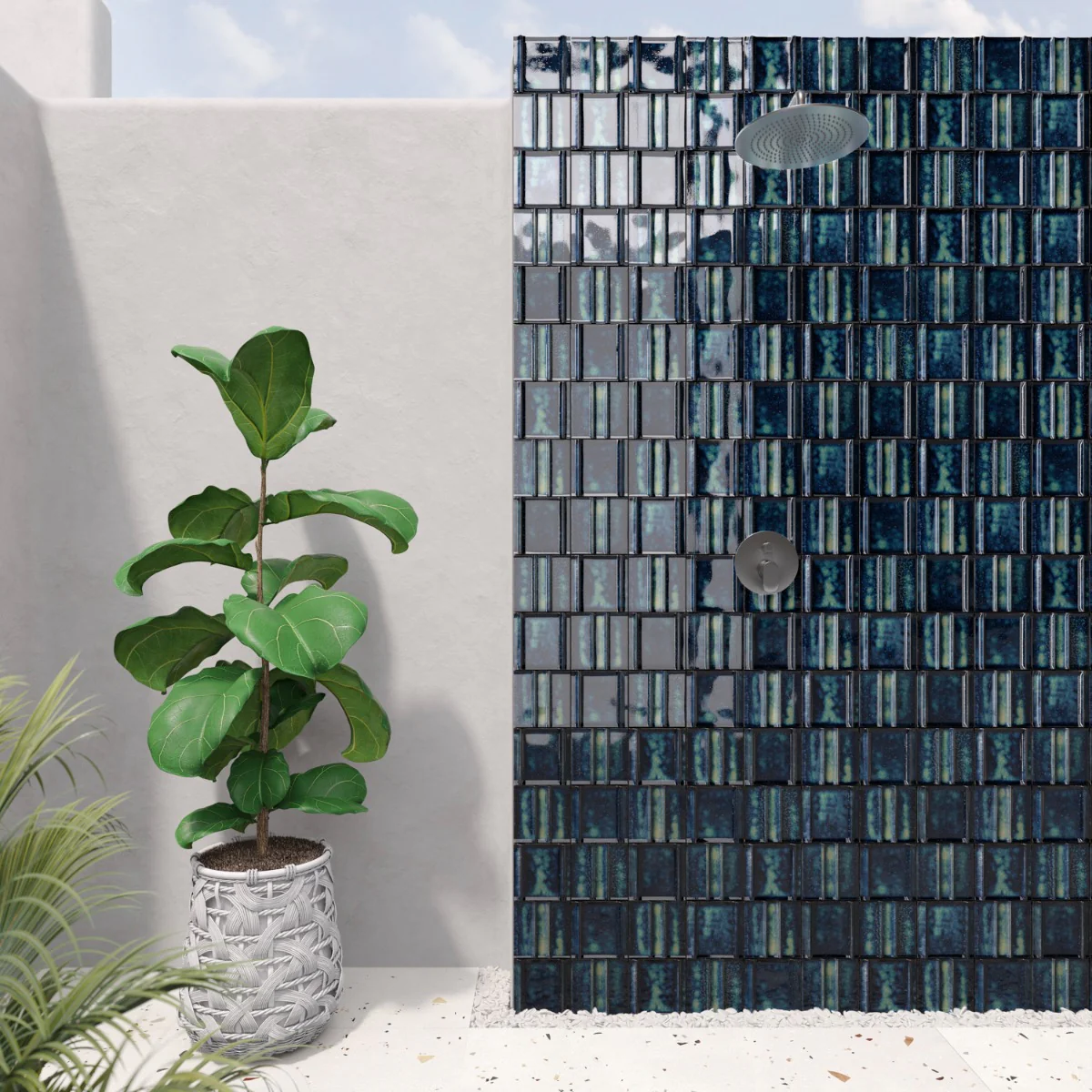 Kinro Ocean Blue 6x6 3D Metallic Matte Porcelain Tile - Image 2