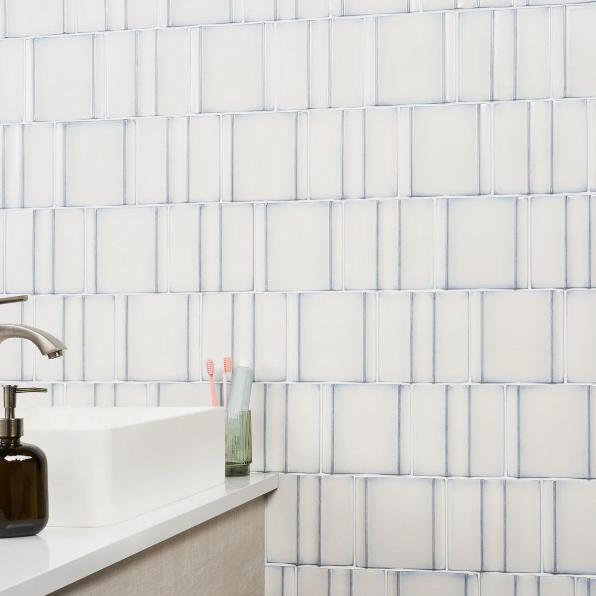 Kinro Snow White 6x6 3D Polished Porcelain Tile - Lux Tile - Image 4