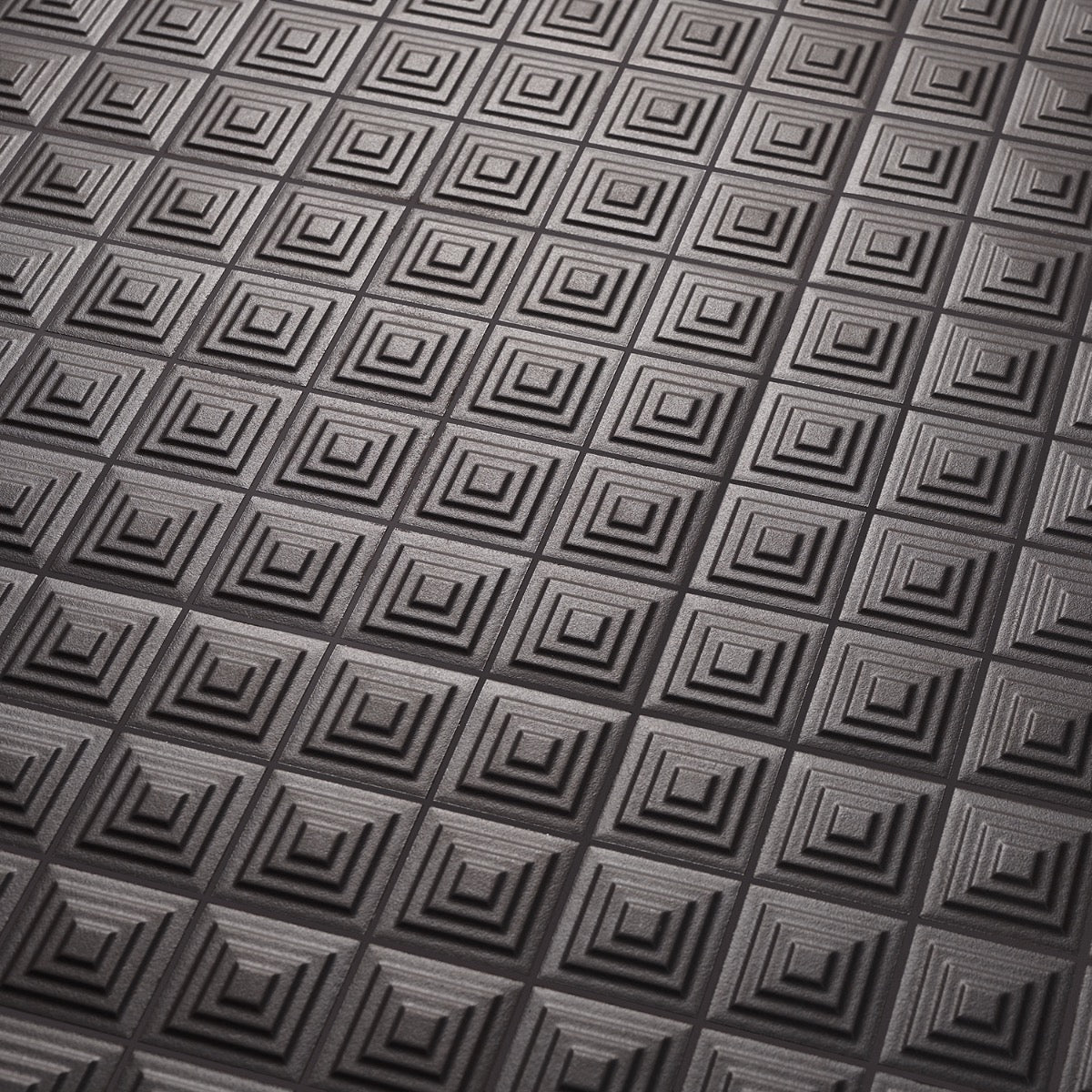 Kinzie Pyramid Charcoal Black 8x16 3D Matte Ceramic Tile by Lux Tile - Image 3