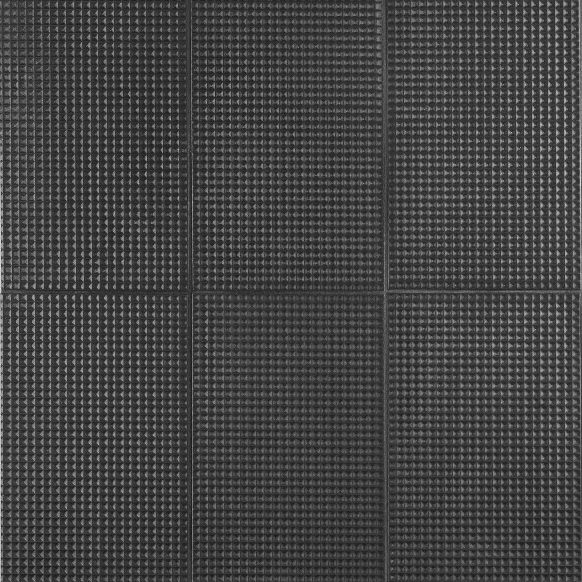 Kinzie Waffle Charcoal Black 8x16 Textured Matte Ceramic Tile by Lux Tile - Image 3
