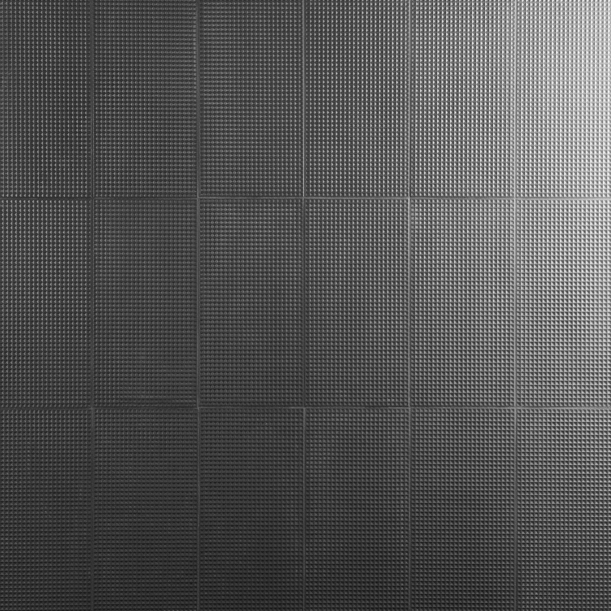 Kinzie Waffle Charcoal Black 8x16 Textured Matte Ceramic Tile by Lux Tile - Image 7